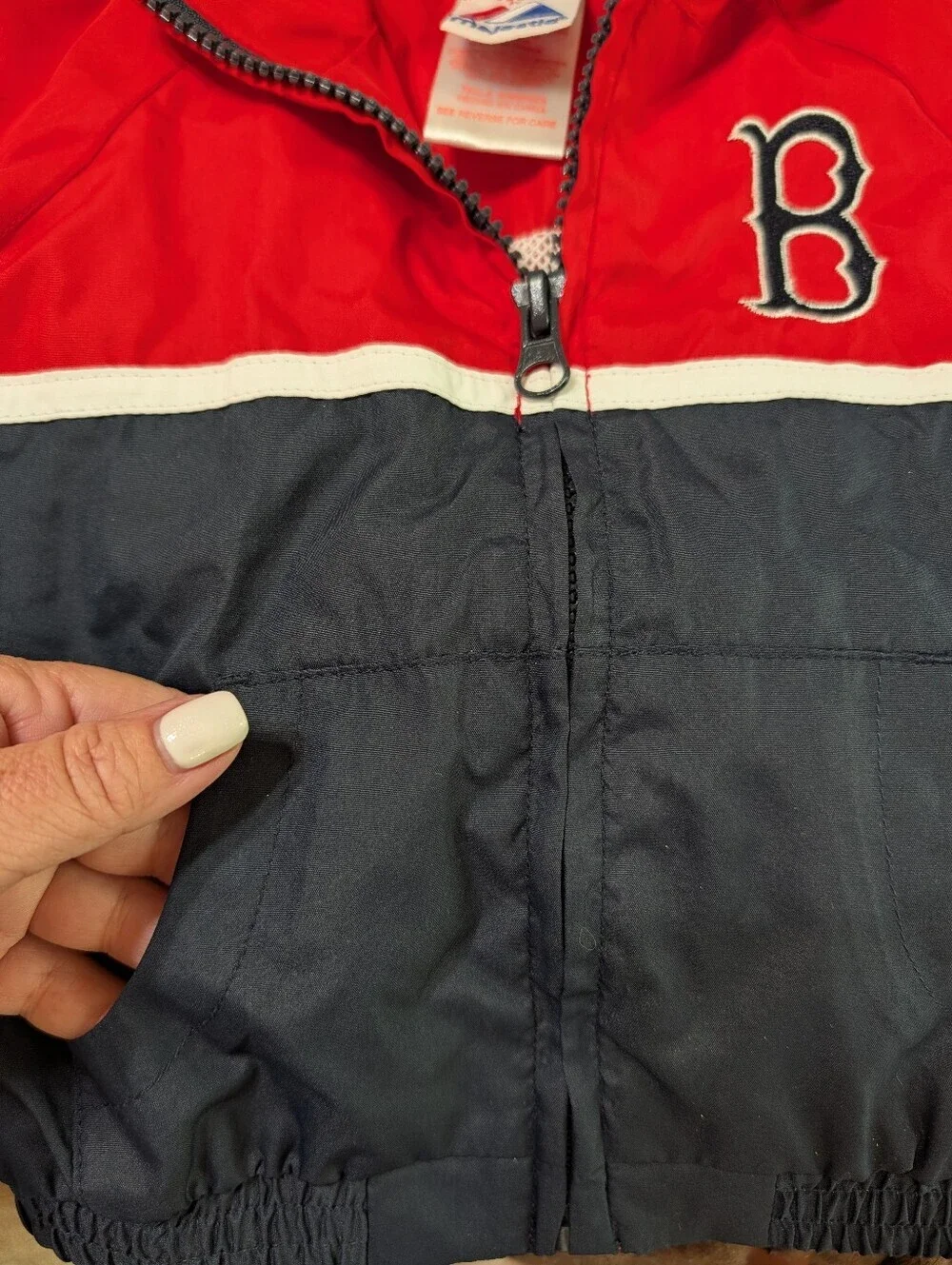 Majestic Boston Red Socks Infant Windbreaker Jacket Sz 6/9 Months